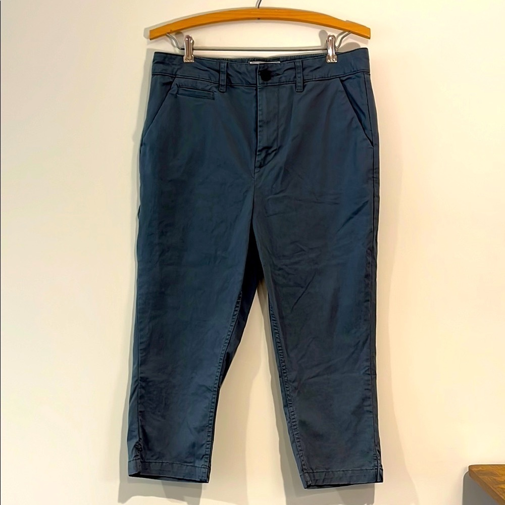 FAT FACE Women’s 6 Farnham Chino Crop Pants Trousers ‘Dark Teal’ Gray EUC